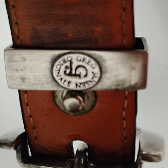 ❤️Rare GREG JENSEN CLINT ORMS STERLING BUCKLE  & LUCCHESE Teju Lizard Belt 31-35 - Picture 10 of 10